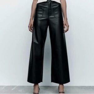 Zara high waisted leather pants